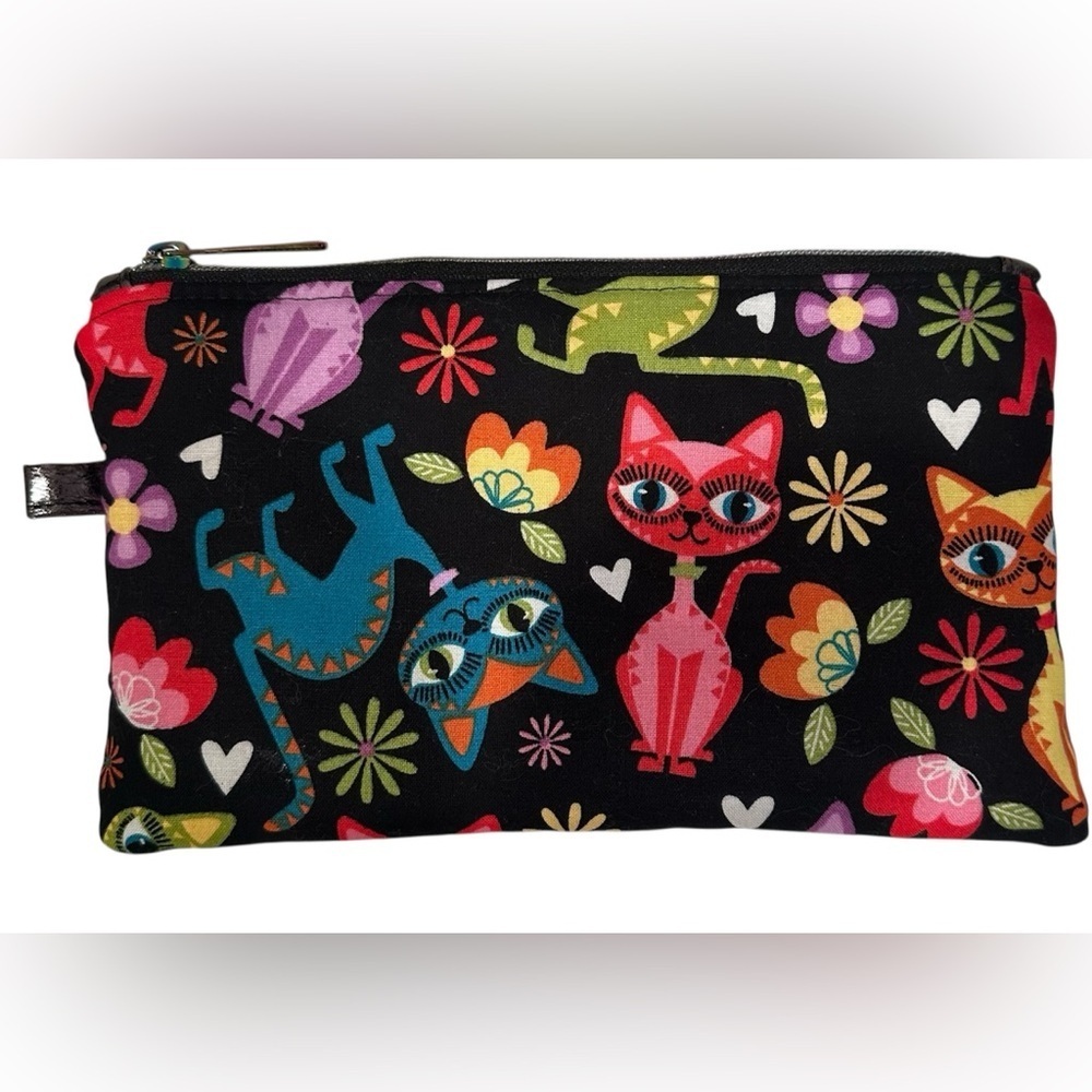 Colorful Cat Print Pouch New